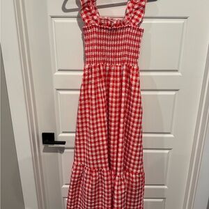 Red Gingham Maxi Dress
